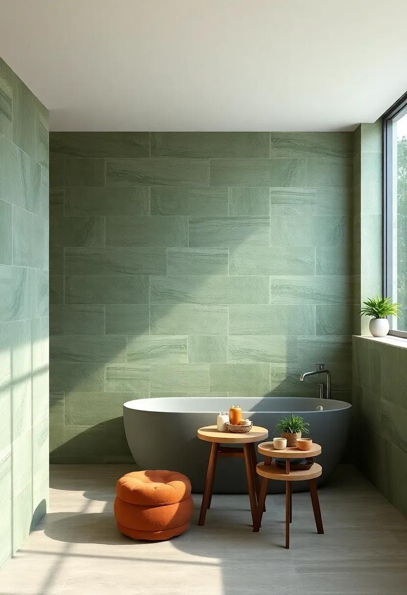 nature-Inspired Forest ‍Green: Witness the refreshing touch of forest green stone tiles, perfect for adding a natural element reminiscent of lush landscapes