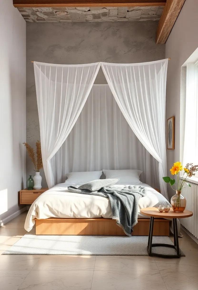 Choose a​ Lightweight ​Canopy: Add a sheer canopy ‌over your⁢ bed ⁢for an ethereal touch ​that softens‍ the space and adds visual interest