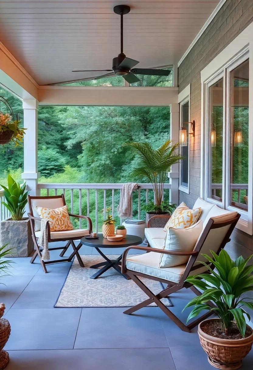 Minimalist Folding Chairs: Choose sleek, minimalist folding⁤ chairs that complement ‌the porch’s decor​ while providing ⁢extra seating‌ for friends and family on special‌ occasions
