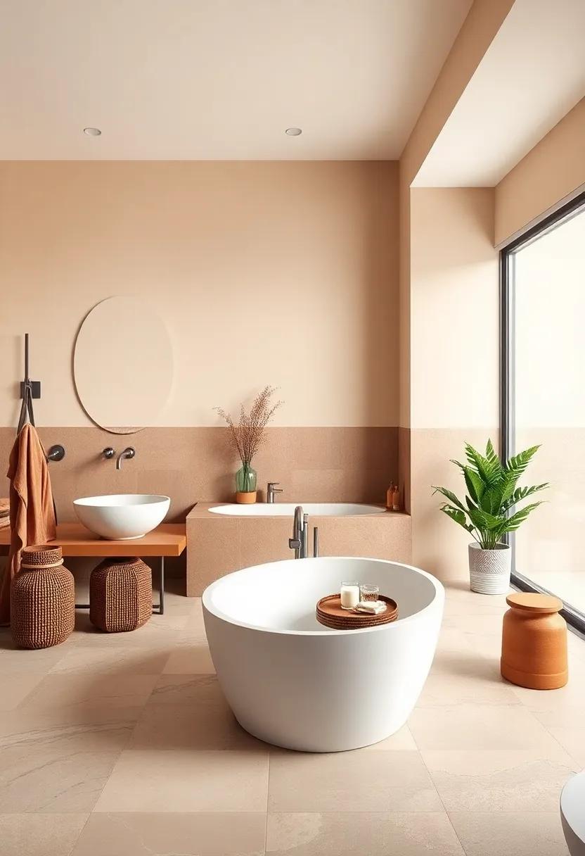 Terracotta ‌and ⁣Sand: Embrace warm terracotta with sandy‍ beige hues, utilizing natural⁣ stone tiles to amplify⁢ rustic charm