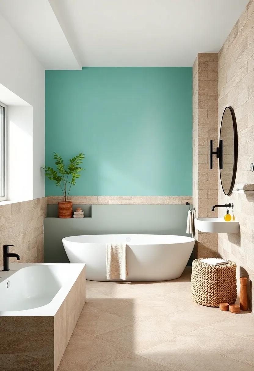 Aquamarine ⁢and Driftwood Beige: A refreshing⁢ aquamarine‍ balanced by earthy driftwood tones ‍evokes a serene coastal escape with stone accents