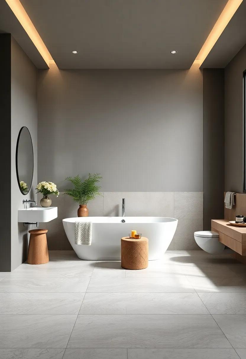 Shadow Gray and Light Taupe: A combination‌ of shadow gray and light‍ taupe ⁣for an understated look,⁤ enlivened by delicate stone patterns