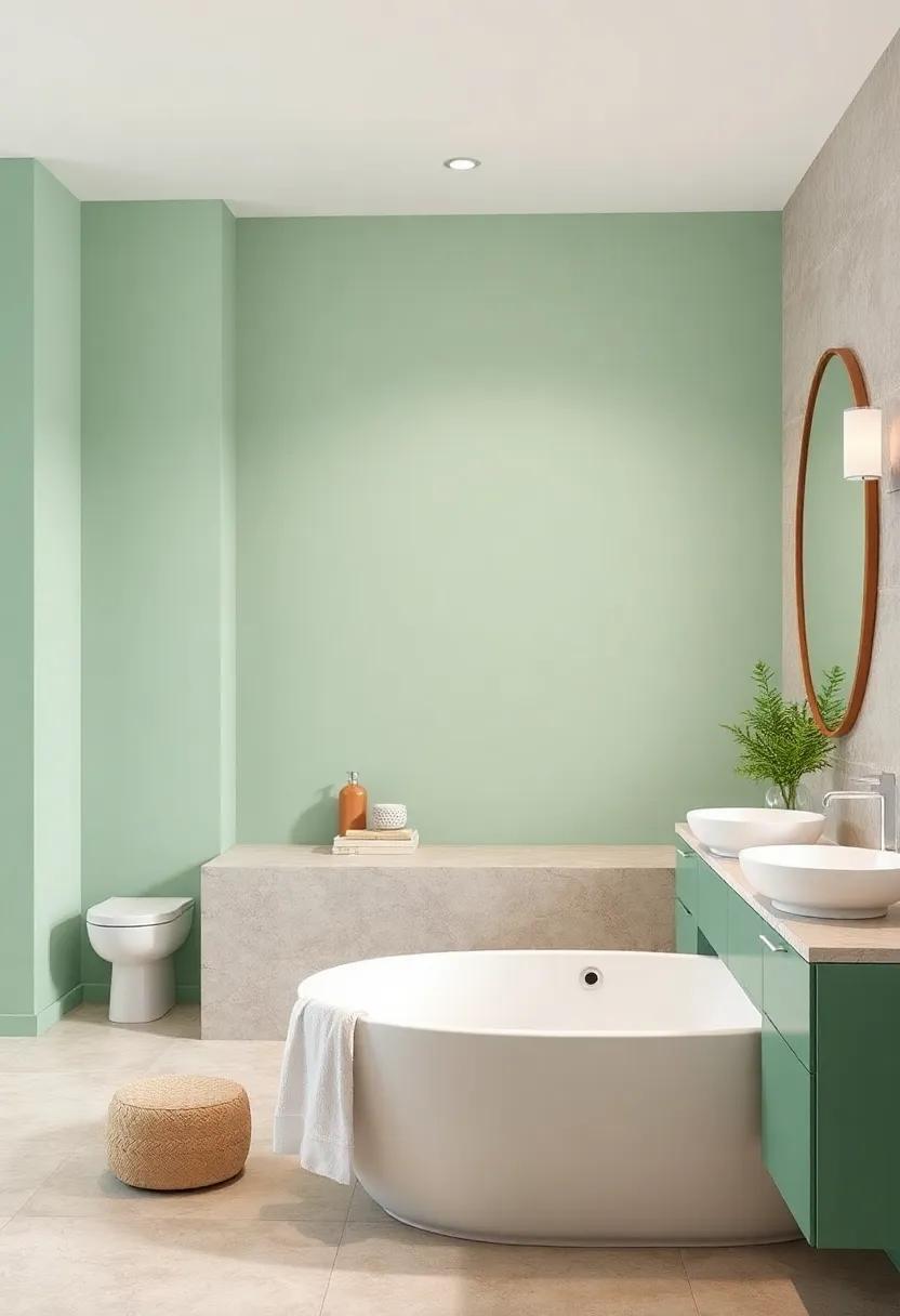 Mint Green and Pearl: Fresh⁤ mint green against a pearly backdrop creates a soft, delightful setting, ‌with polished stone for a chic finish