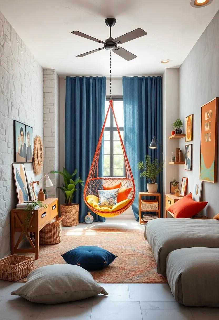 Creative Art Space: Incorporate a colorful hanging ⁣chair into an art corner, inspiring creativity and providing a unique spot to rejuvenate the mind