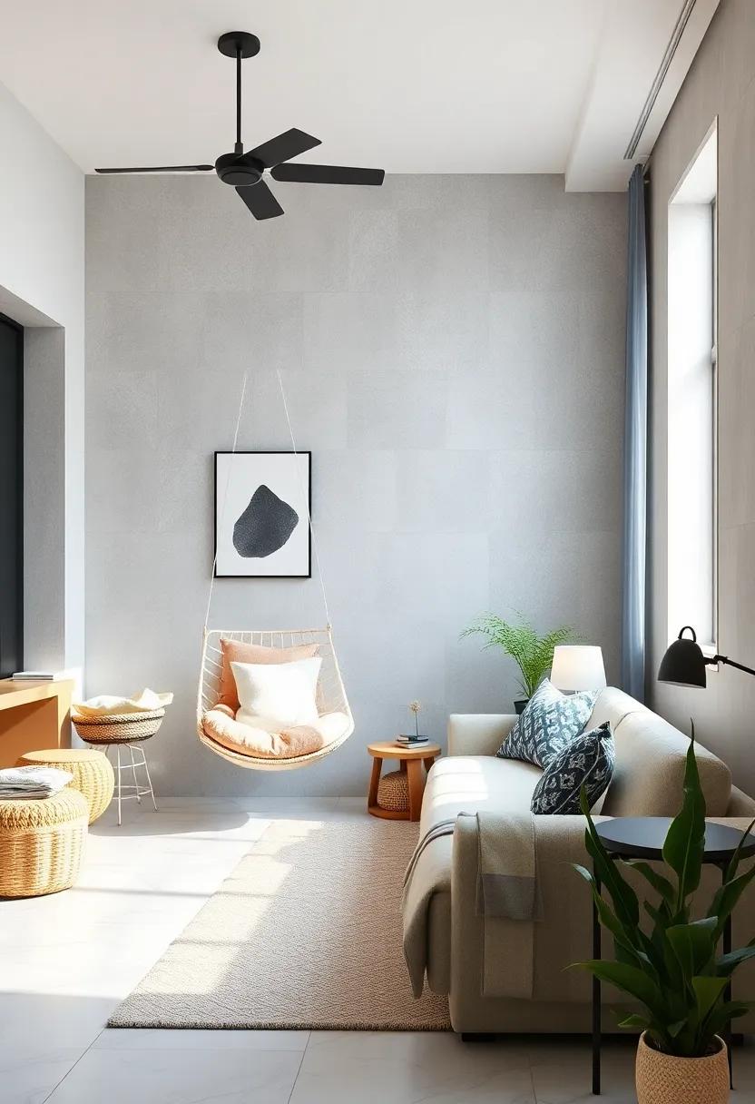 Minimalist ‌Modern: A sleek,minimalistic hanging chair in a monochromatic shade introduces a touch of elegance amid a clean and simple decor theme