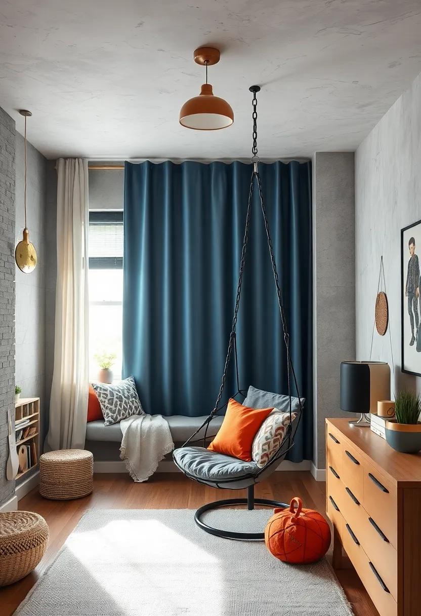 Space Explorer's Hideout: use a‍ space-themed hanging chair, perhaps designed like a spaceship, to create an inspiring area for adventurous dreams and cosmic imaginations