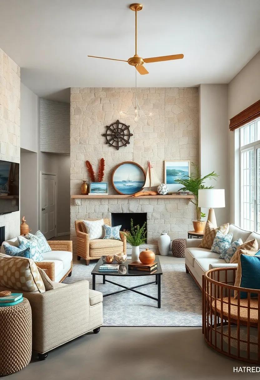 Nautical Stripes: Integrate ‌classic⁢ navy and white stripes into your upholstery‍ or throw ​pillows ​for a timeless⁣ nautical touch that never goes out of ⁣style