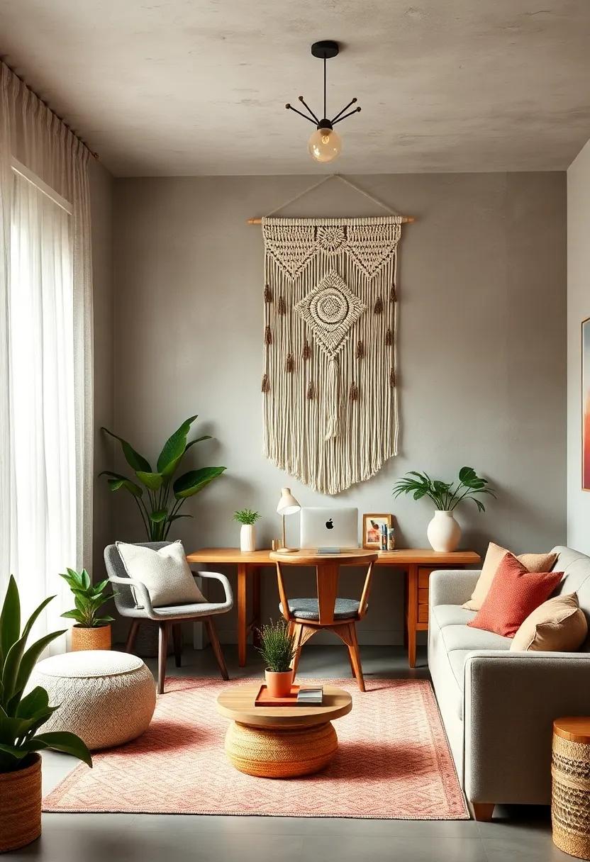 Bohemian⁣ Macrame Wall Hanging: Introduce texture and warmth to your walls with a ⁣handcrafted macrame wall hanging that showcases ⁤your eclectic taste