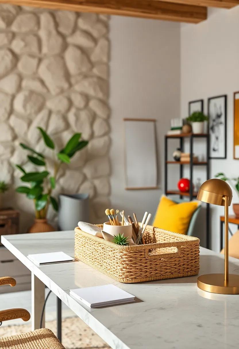 woven ⁤Rattan Desk‍ Organizer: Embrace a ⁤natural aesthetic with a handmade rattan desk organizer, combining⁣ style and practicality⁢ to⁢ keep your workspace ‍clutter-free