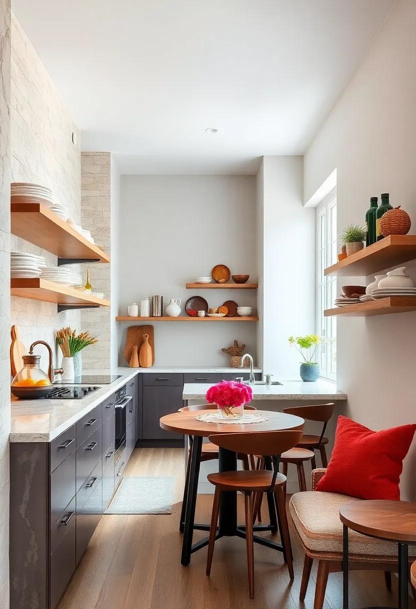 Creative Shelving: opt⁤ for open shelving ⁣to display your favorite dishes and spices, blending function with aesthetics