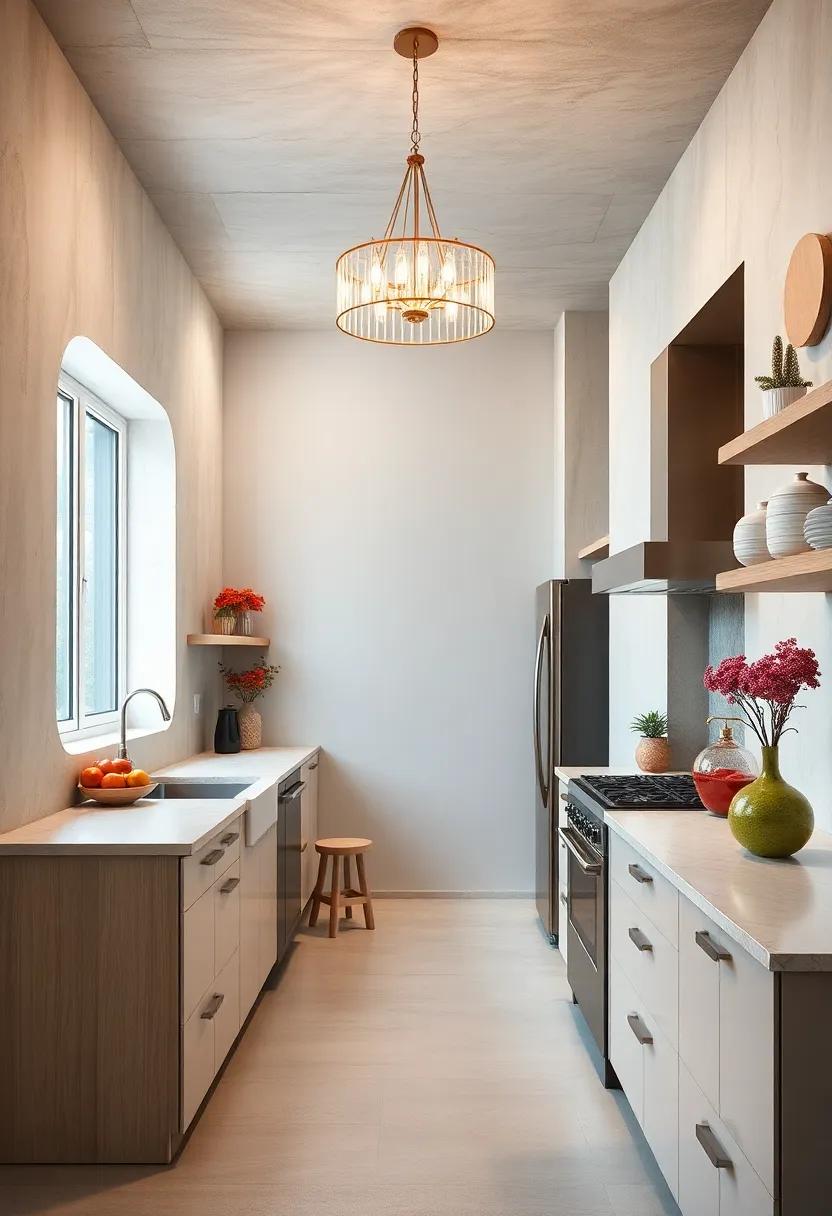 Statement Lighting: Install an eye-catching chandelier or pendant lights to ⁤draw attention to⁢ your kitchen's design