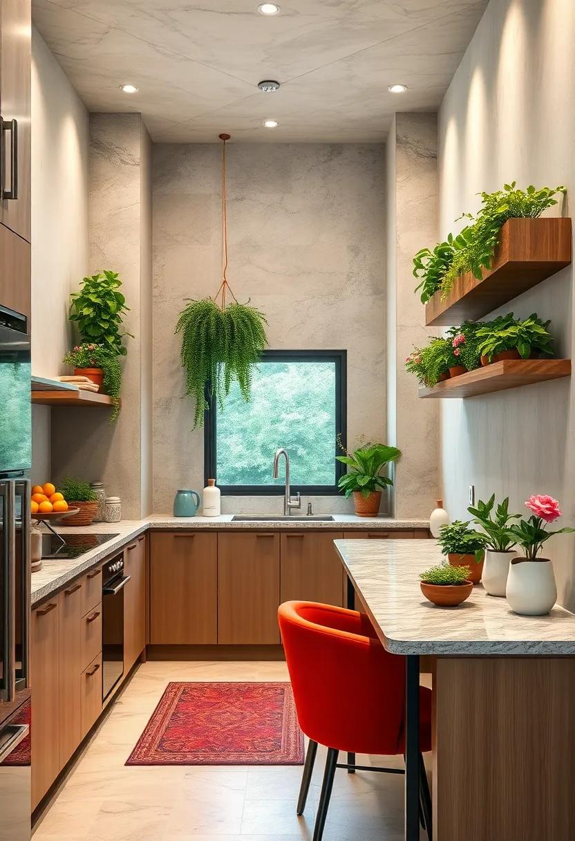 Vertical Gardens: Introduce greenery with ‌wall-mounted ‍planters or herb​ racks ‌for a fresh and organic touch