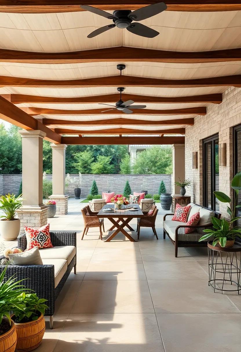 Outdoor Dining ​Delight: Get​ inspired by patios⁤ that combine dining and ​lounging areas under a large pergola, perfect for ⁣hosting dinner parties or​ casual family meals