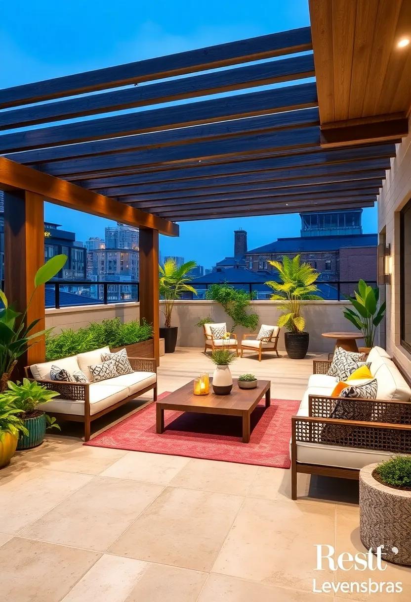 Urban Rooftop ‌Retreat: Explore chic ‍rooftop patios ‍featuring ​cutting-edge pergola designs that offer an‍ urban⁤ escape amidst the hustle and‍ bustle of city life