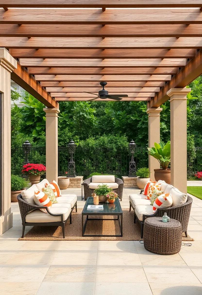 Functional Gardening:​ Learn ‌how a⁤ pergola can function as both ⁣a functional and aesthetic element in a garden-themed patio, integrating planters and trellises