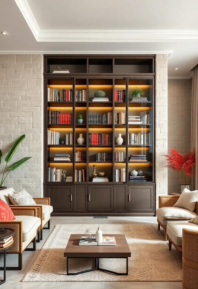 Curate a storybook ambiance ⁤with a classic library-style bookcase featuring⁣ glass doors and shelves, perfect for protecting your cherished volumes