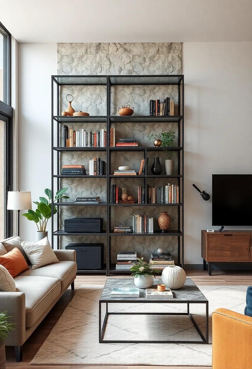 Elevate your space with ​an industrial-inspired bookcase where metal frames meet ‌glass shelves, offering‍ a trendy yet rugged aesthetic