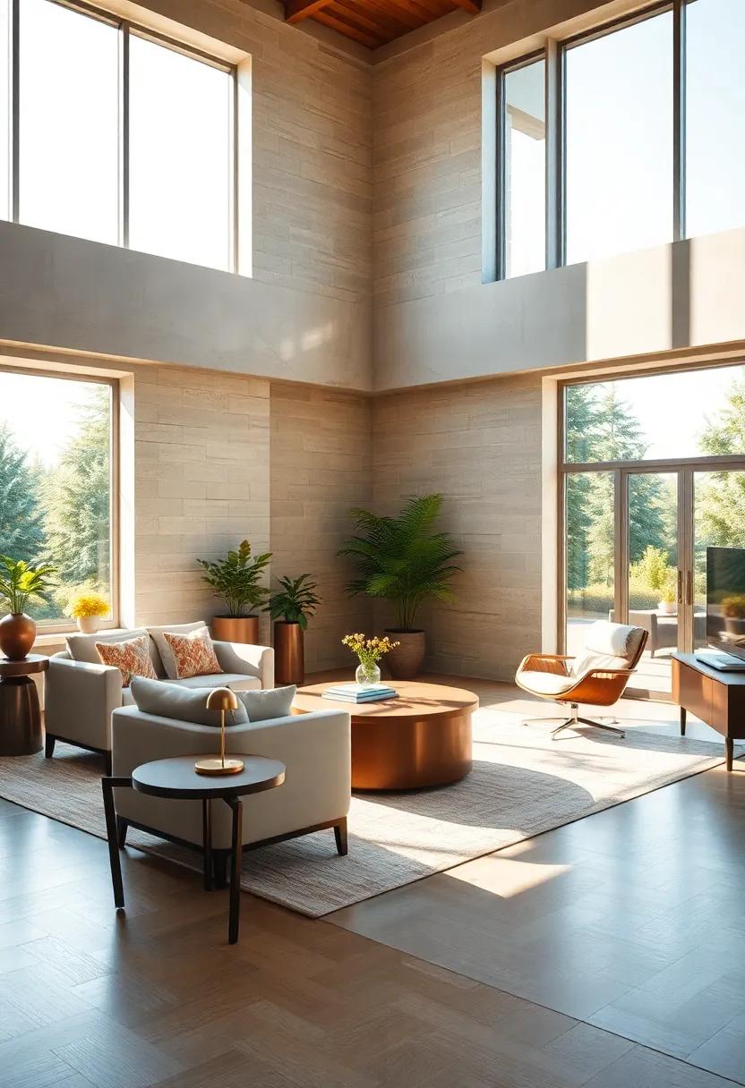 Sun-Drenched Serenity: A spacious home office with oversized windows ‌that invite the morning sun, allowing‌ for a⁢ bright and energizing workspace