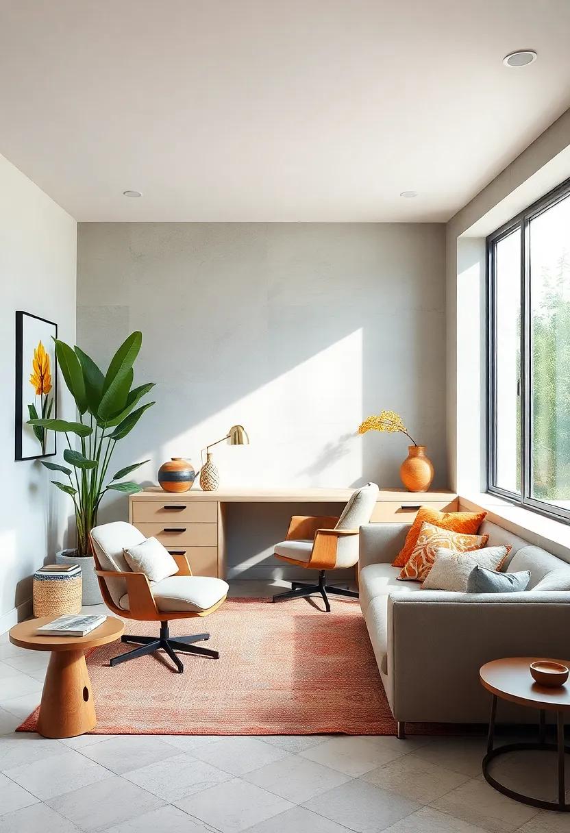 Bespoke Beauty: A custom-built desk positioned near a large window, creating an inspirational ‌work ​environment‌ that exemplifies luxury and⁤ personalized design