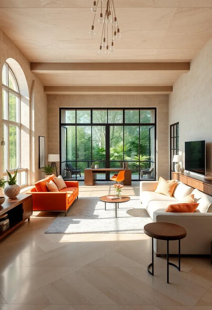 Vintage Vibes: A luxurious study featuring antique furnishings and large, arched windows that illuminate the room with a⁢ golden glow, marrying classic elegance with modern functionality