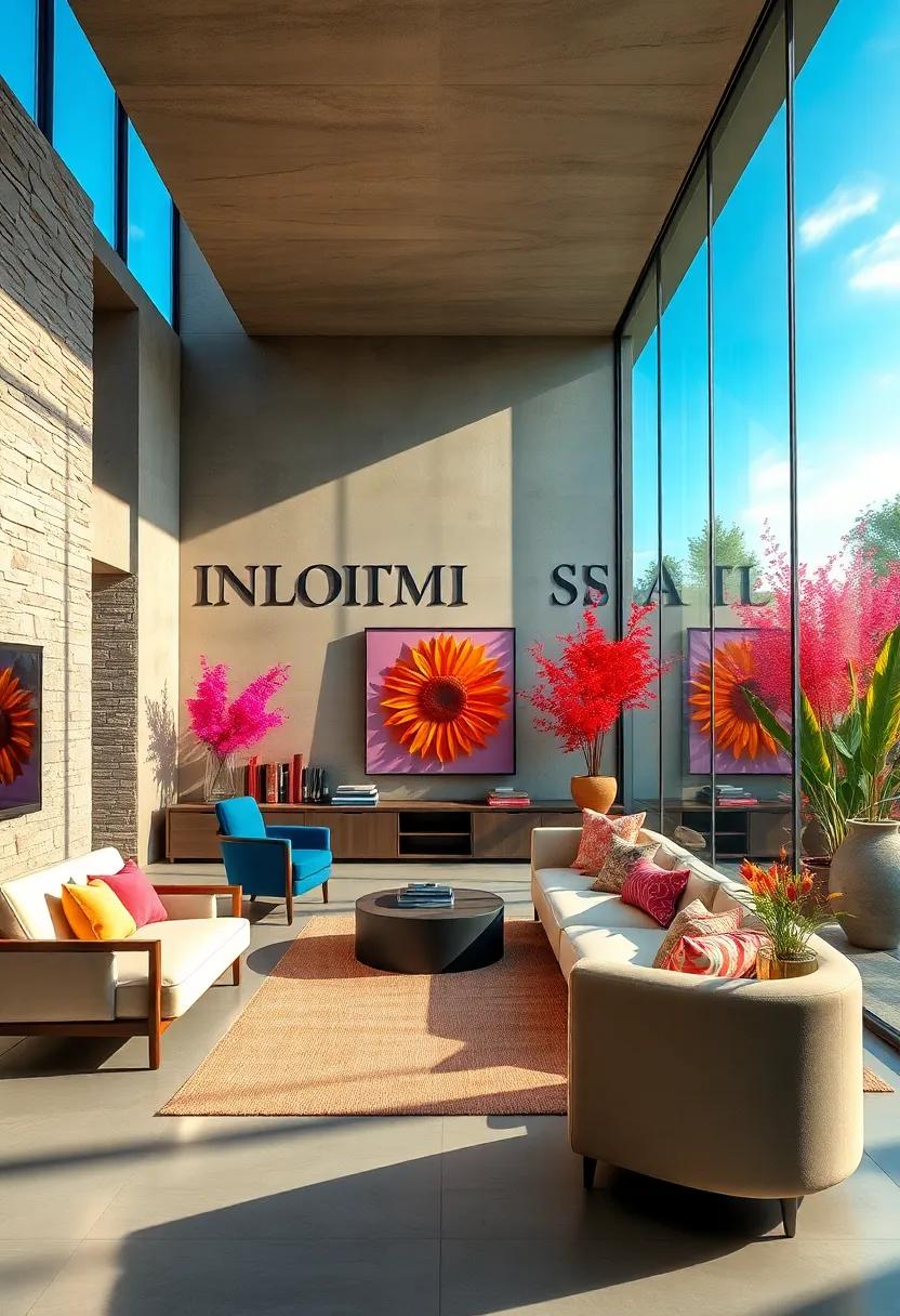 Artistic Influence: A ‍creative workspace designed ⁣with large glass walls that showcase vibrant ⁢outdoor art ‌installations,further illuminated by the sun
