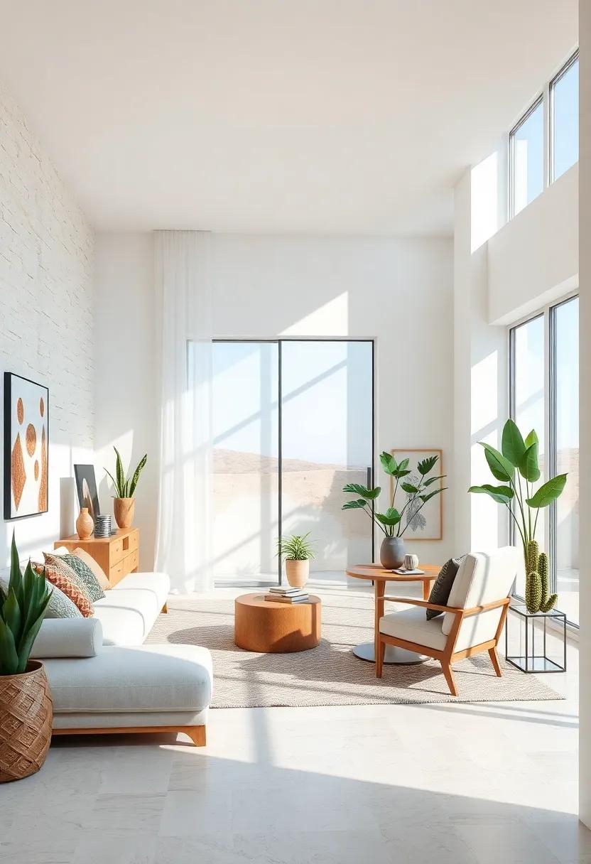 White sands: A minimalist office space with crisp white walls and ​large windows that create an airy atmosphere,enhancing⁤ focus and creativity