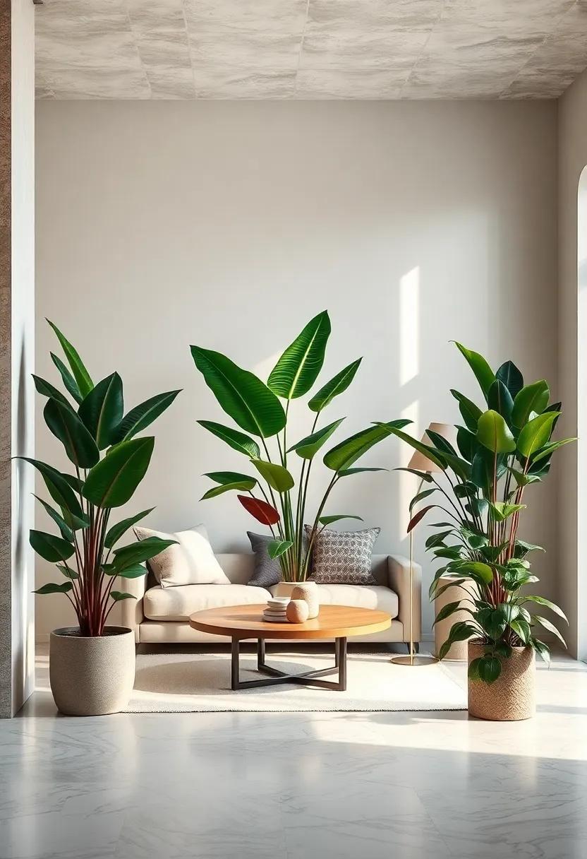 Rubber Plant - With its‍ glossy⁢ leaves in deep green and burgundy, the Rubber plant makes a ⁣sophisticated statement while thriving in ‌various light conditions
