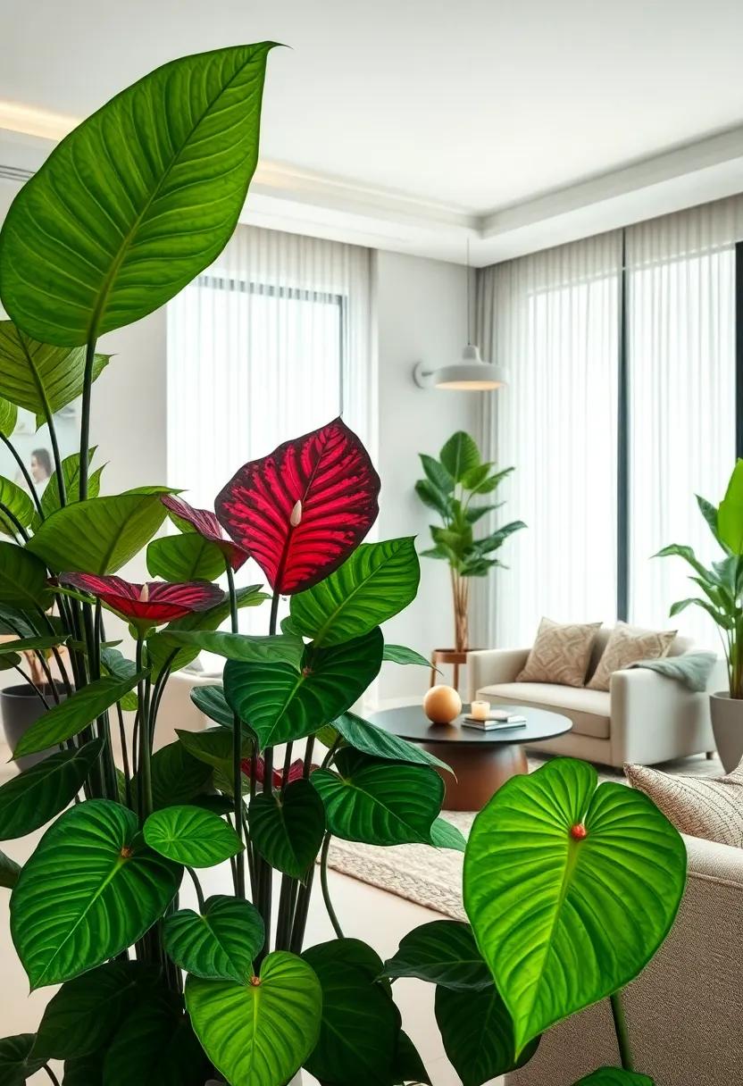 Large Leaf Caladium⁤ - With its oversized colorful leaves, Large Leaf Caladium adds an exuberant splash of color to your indoor garden