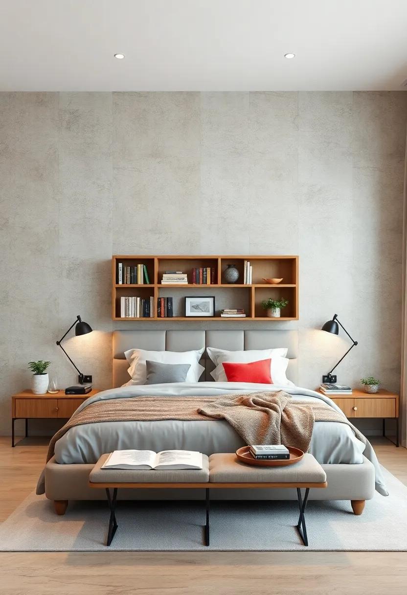 Bookcase Headboard: Combine your love for reading with ‍practicality by integrating shelves right into your headboard