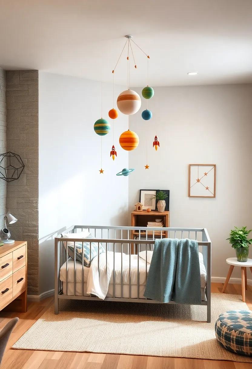 Planet mobile: Create ‌a whimsical⁢ mobile featuring‌ planets, stars, and rockets ⁢to encourage⁢ your ‌little astronaut's imagination