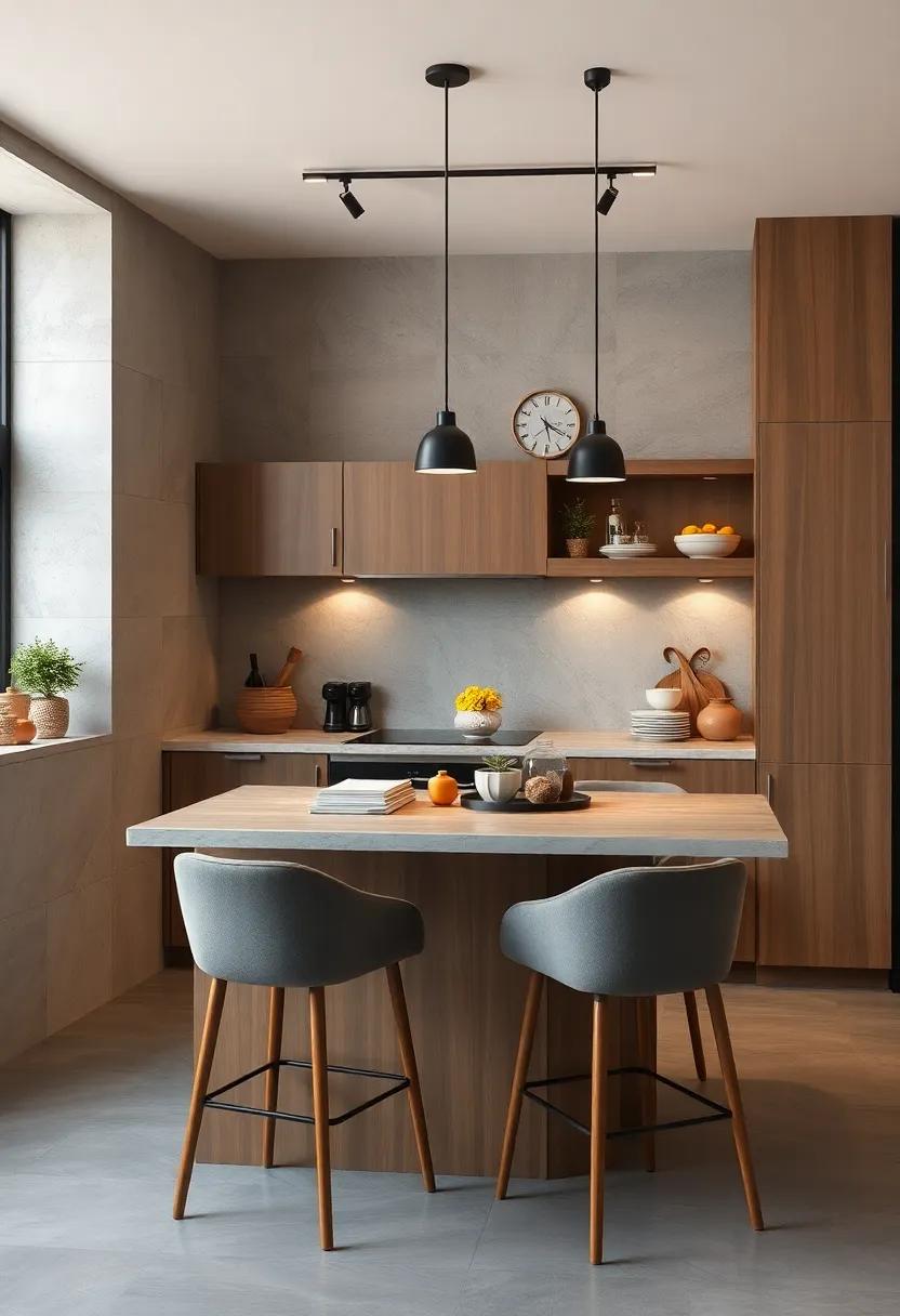 Combine a breakfast bar⁣ with a small workspace to create a multifunctional​ area