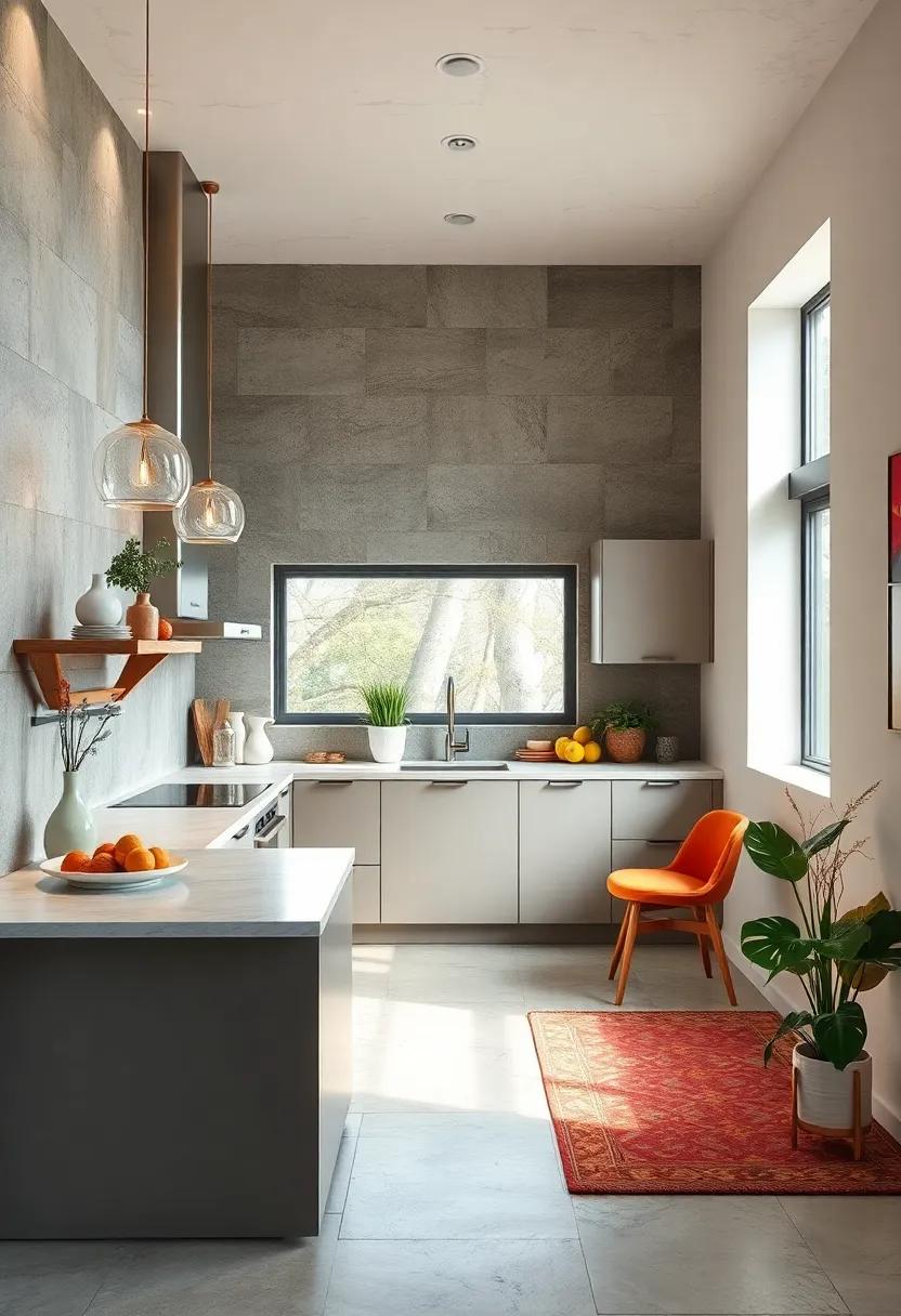 Design a U-shaped ‌kitchen with a breakfast bar on ⁢one‌ side, providing separation without closing off the area