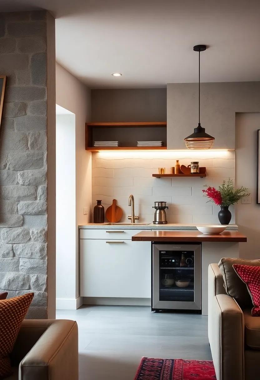 Embrace ⁣the ‌trend‍ of integrated appliances‌ by incorporating a ​small fridge beneath your stylish breakfast bar