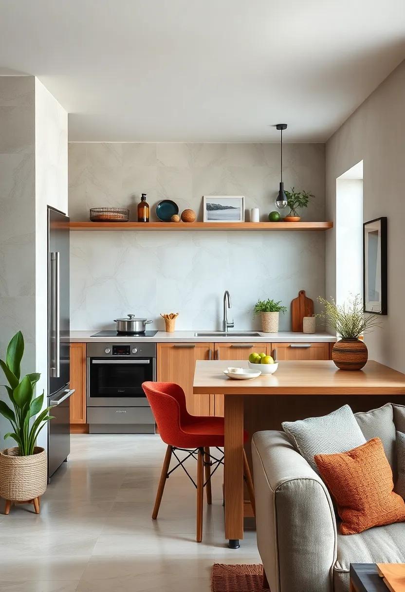Install open shelving above⁣ your breakfast bar for both decorative and functional‌ storage