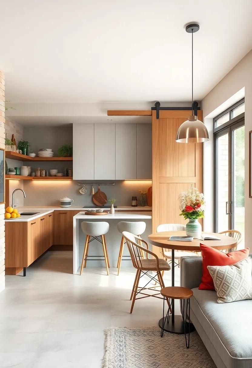 Utilize ​a sliding ​barn door to open⁤ up your kitchen while providing a stylish breakfast bar when uncovered
