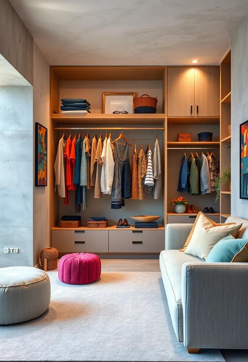 artistic Display: Turn your wardrobe into a canvas by using artful clothing displays that celebrate your personal style