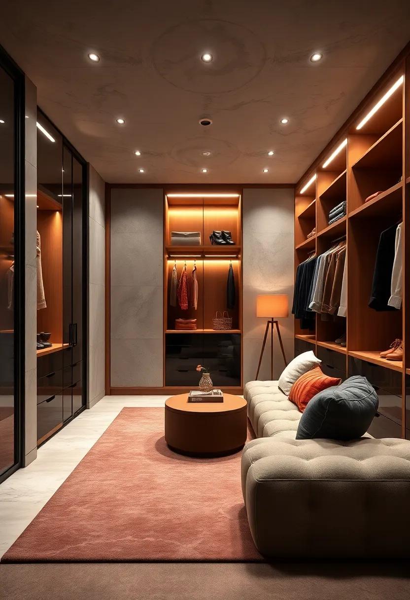 Luxe Walk-In​ Retreats: Step into luxurious walk-in wardrobes that feature plush‌ carpets, elegant lighting, and​ comfy seating for added functionality