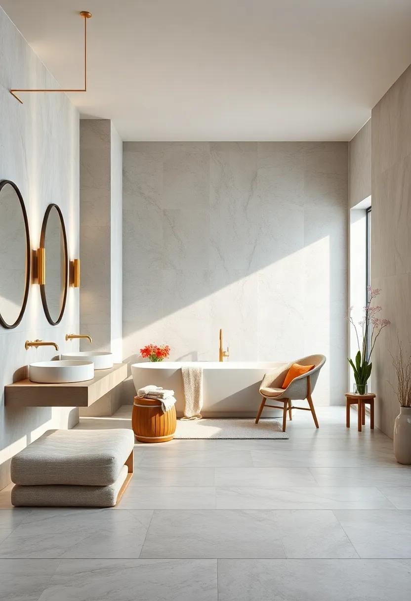 Cozy Seating: If space allows, include a comfortable chair or bench for moments of​ relaxation or leisurely soaking