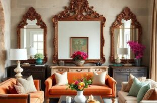 23 Stunning French Country Living Rooms Featuring Ornate Mirrors for Timeless Elegance