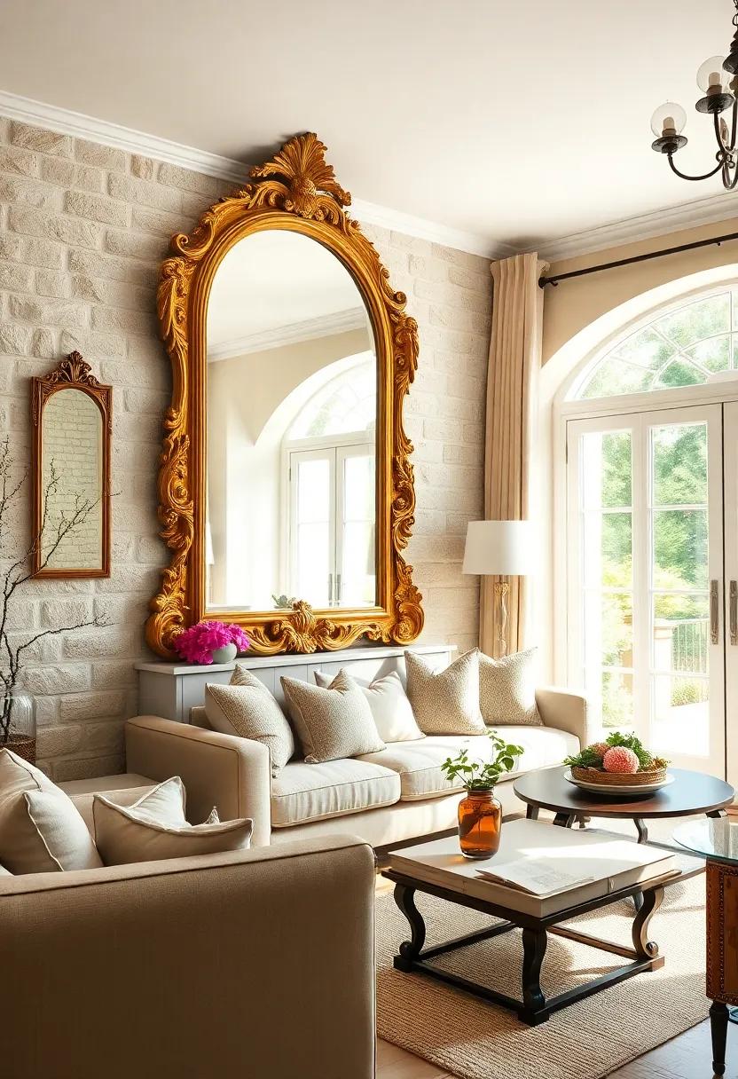 Experience the ⁢charm of a traditional fireplace paired with a vintage mirror⁤ that adds ​depth, creating a warm and inviting atmosphere