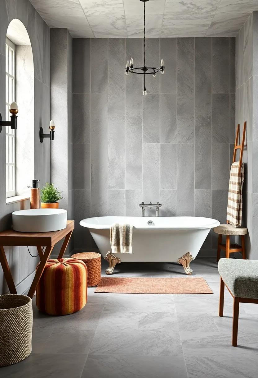 Serenity ​in Subtlety: ⁣Soft gray walls and understated decor create a serene environment‍ that highlights the beauty ⁤of ⁣a simple,white clawfoot tub