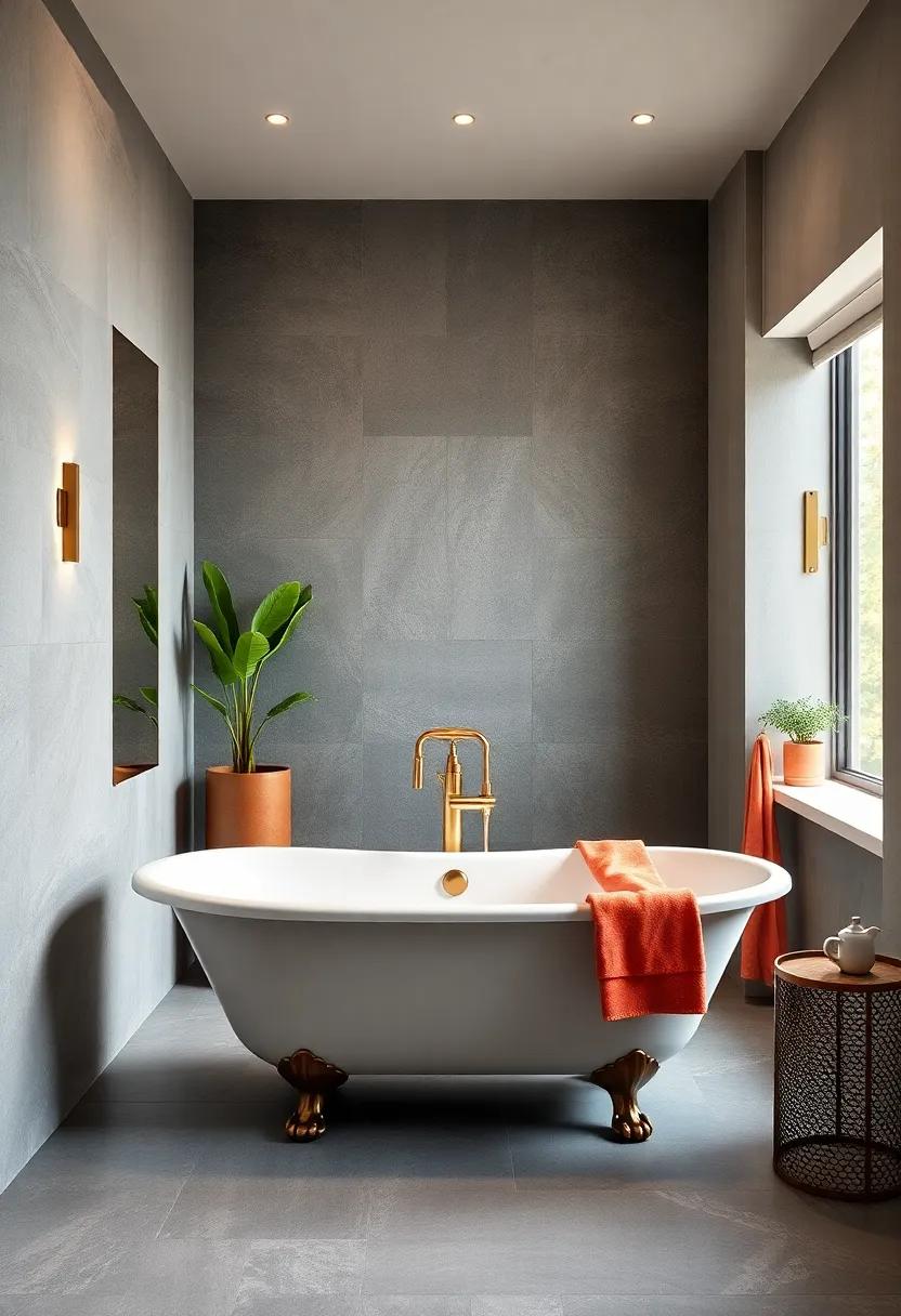 Sophisticated Simplicity: A minimalist approach highlights ⁤a classic clawfoot ​tub, allowing clean lines and soft colors​ to ‍speak volumes