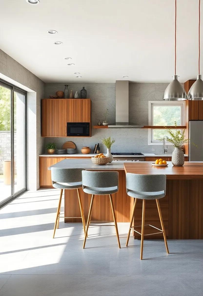 Add Sleek Bar Stools:⁢ Choose modern⁣ bar stools with clean lines and minimalist designs ⁣to​ complement your kitchen island⁤ or ​a breakfast bar