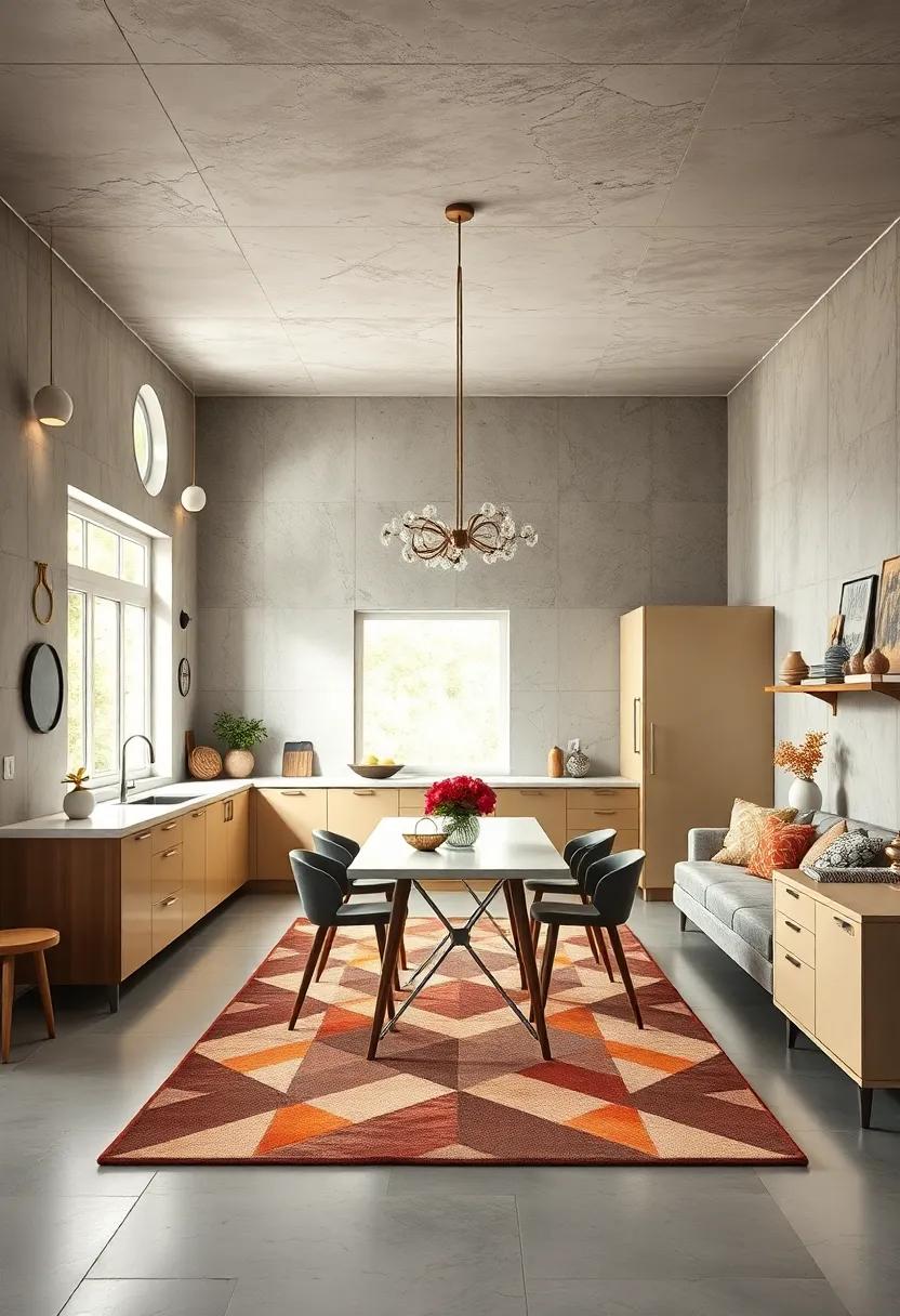 Play with Geometric Patterns: Use rugs or wallpaper featuring ​geometric⁢ designs ‌to add visual interest while‌ adhering to mid-century aesthetics