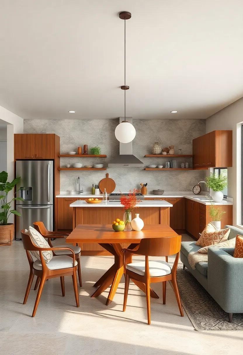 select Mid-Century Furniture: ⁣Use ​dining tables and chairs that reflect ‍the timeless designs of the mid-century era for an authentic finish