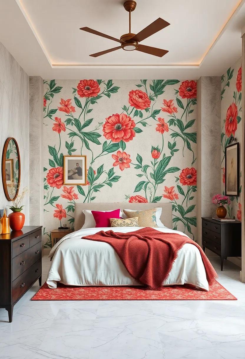 Retro‌ wallpaper:‌ Opt‌ for ‍funky⁤ patterns​ or floral designs that transport ‌you to ‌a ⁢bygone era ‍and⁢ set the tone⁣ for the entire space