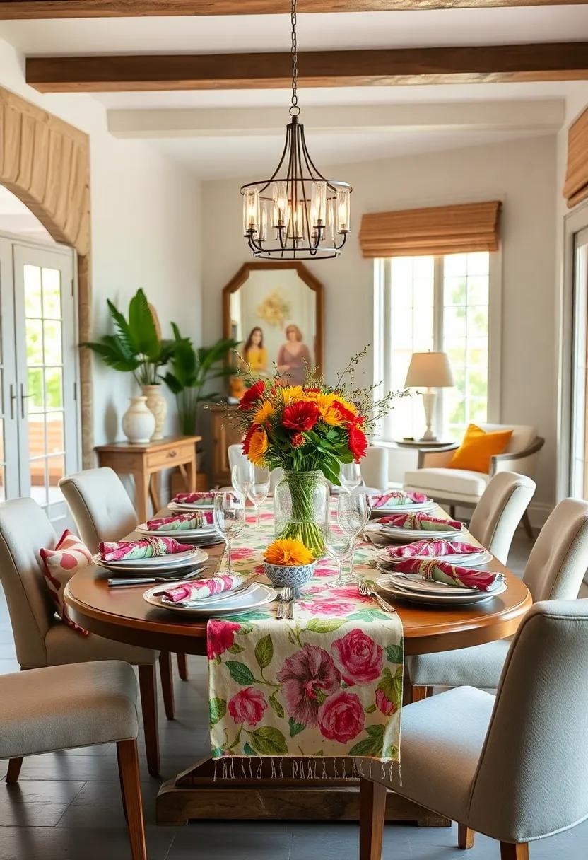 Colorful ‌Table Settings: Use vibrant floral ‌table runners and napkins that reflect the lively ​hues of​ summer blooms