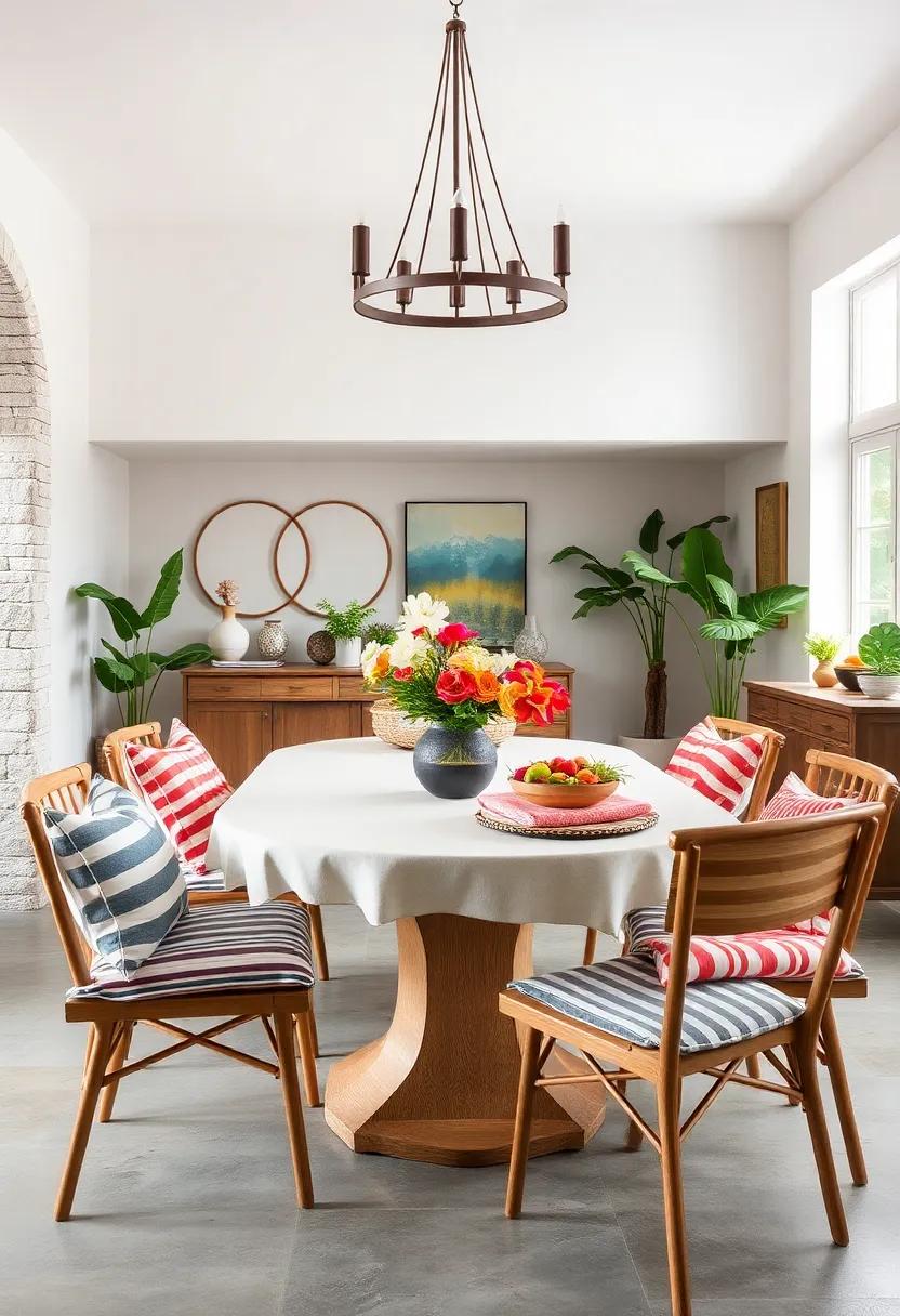 stripes and Patterns: ⁣Infuse your dining ⁢area with fun summer​ patterns through tablecloths and seat ⁢cushions—think stripes, polka dots, or gingham