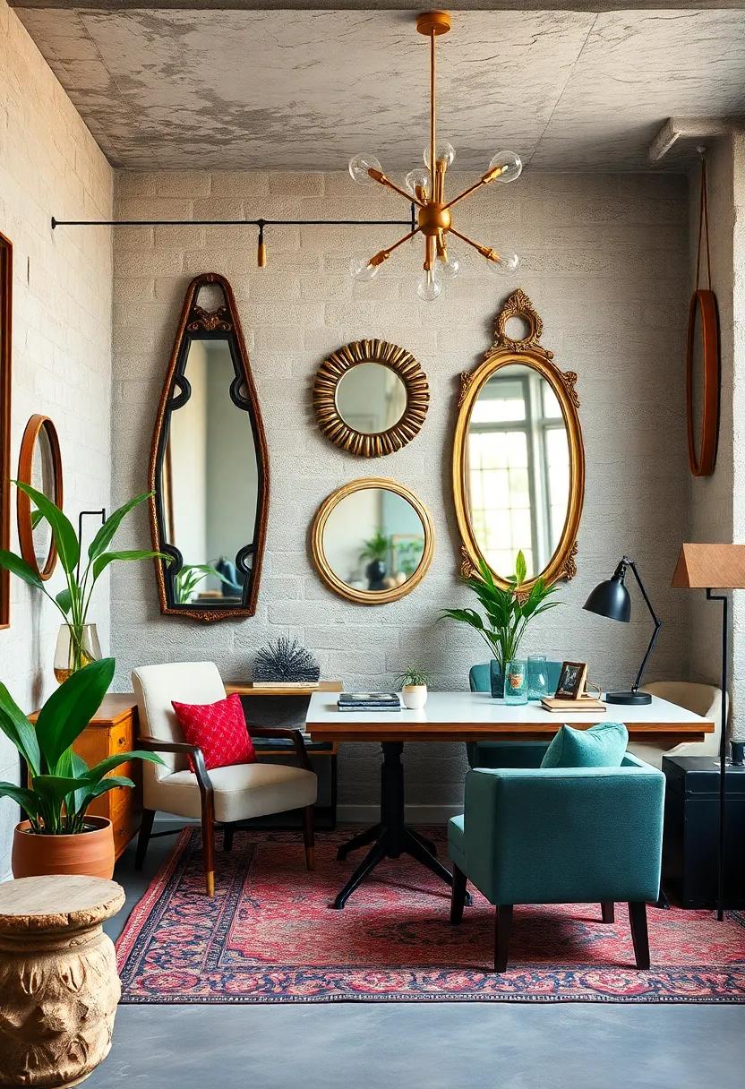 Vintage Mirrors: Use unique shapes and frames⁣ to add depth and ⁢an intriguing focal ⁤point⁣ to the ​design