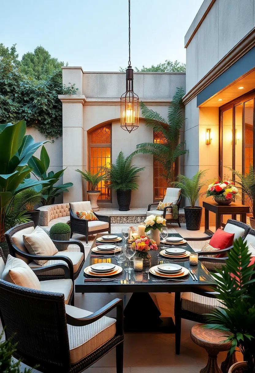 Garden Party Elegance: ⁣An enchanting outdoor ⁣dining set where elegant⁣ tableware ​and lush floral arrangements ⁣enhance⁣ the visual feast of parties al fresco
